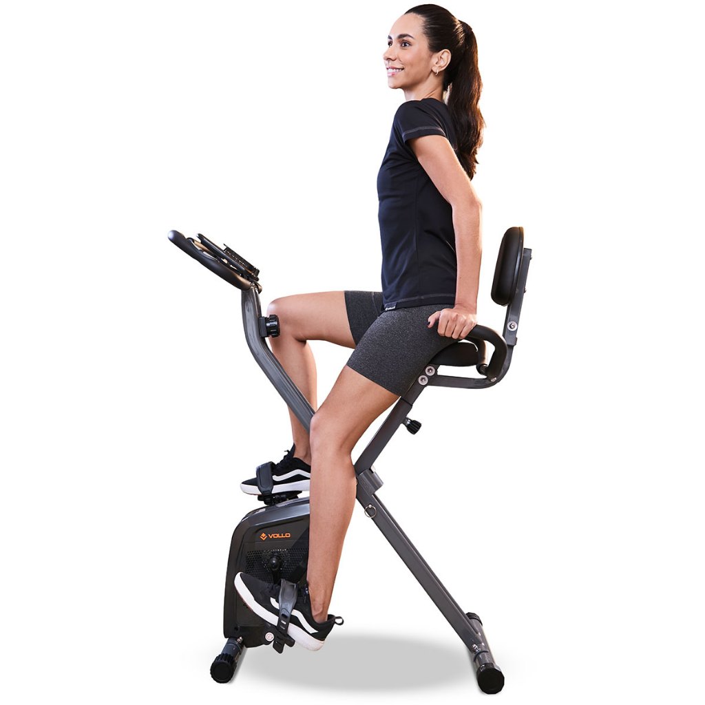 Bicicleta Ergométrica Vertical Dobrável X-Bike com Encosto Vollo Magnética