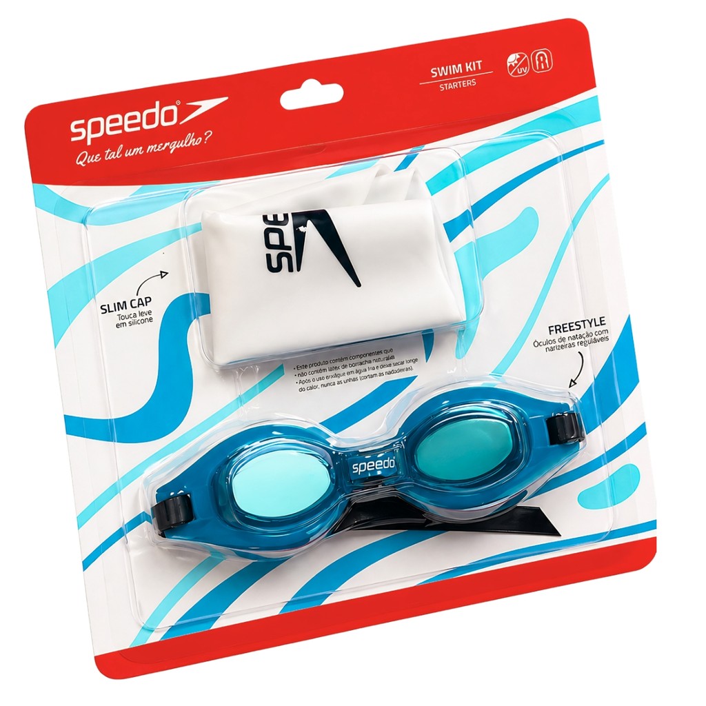 Speedo Swim Kit Starters Óculos De Natação Freestyle + Touca de Natação Speedo